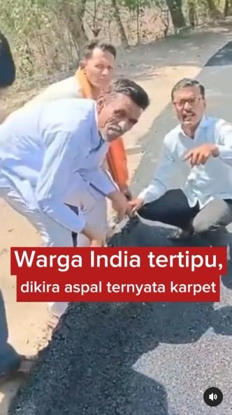 warga india tertipu jalan cuma ditutupi karpet