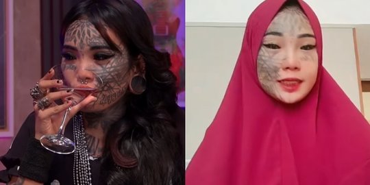 Kini Berhijab, Ini 5 Potret Terbaru Mondy Tatto Wanita yang Mata dan Wajahnya Bertato