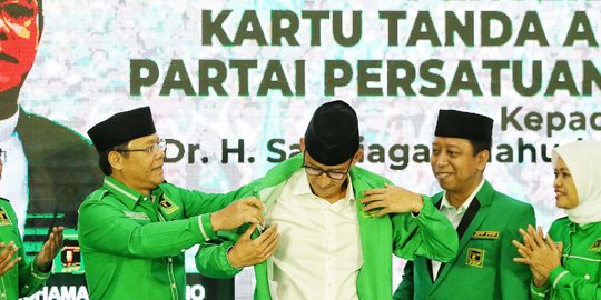 Dua Bulan Setelah Keluar Gerindra, Sandiaga Resmi Berjaket Hijau PPP