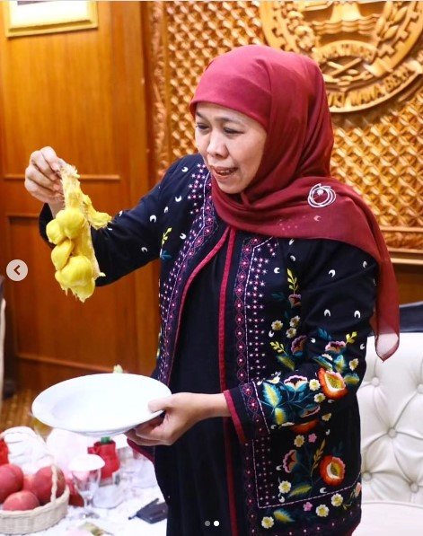 potret buah nangkadak hasil panen dari halaman belakang gedung grahadi surabaya