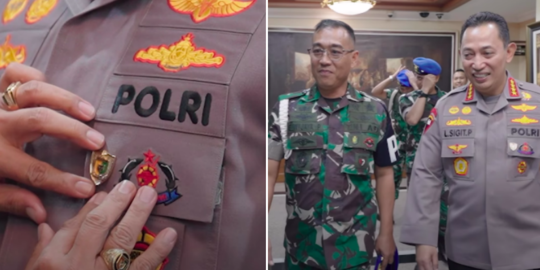 Kapolri Didatangi Polisinya TNI AD, para Jenderal Loreng & Cokelat Mendampingi