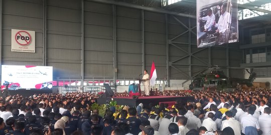 Prabowo: Indonesia Dulu Diejek Tidak Bisa Bikin Peniti, Sekarang Mampu Buat Pesawat