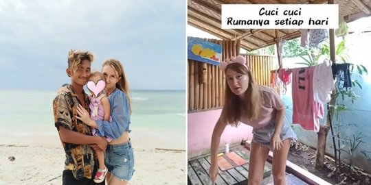 Kisah Wanita Bule Rusia Nikah dengan Pria Indonesia, Hidup Sederhana di Rumah Bambu