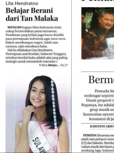 aktif berkegiatan ini prestasi lita hendratno finalis miss indonesia 2018 saat muda
