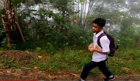 tinggal di tengah hutan perjuangan siswa ini berangkat sekolah berjalan kaki sejauh 3 km