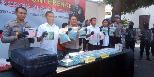Kurir Narkoba Antarpulau Diringkus di Malang, 10 Ribu Ekstasi dan 27,5 Kg Sabu Disita