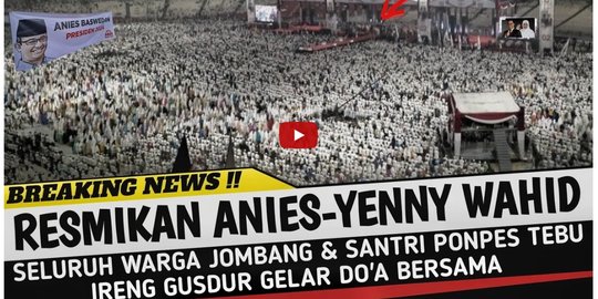 CEK FAKTA: Warga Jombang & Santri Tebuireng Doa Bersama untuk Anies-Yenny Wahid?