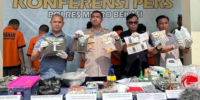 Peredaran 13,6 Kg Tembakau Sintetis Digagalkan, Lima Tersangka Ditangkap di Bekasi