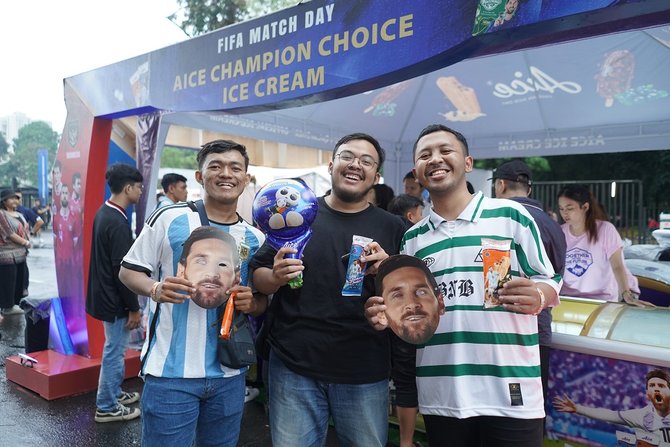 es krim aice dukung fifa matchday indonesia versus argentina di gbk stadium