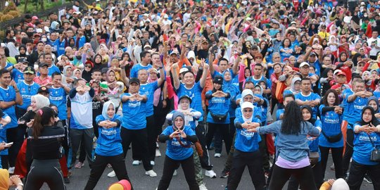 5.000 Warga Tumpah Ruah Padati CFD Pekanbaru Ikuti Perayaan Hari Bhayangkara