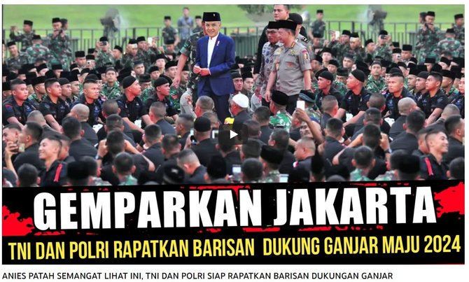 hoaks tni dan polri rapatkan barisan dukung ganjar capres 2024