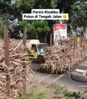 kereta pembawa tebu putus di tengah rel warganet ramai beri respons kocak