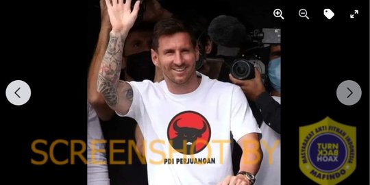 Viral Foto Lionel Messi Pakai Baju Berlogo PDI Perjuangan, Ini Fakta Sebenarnya