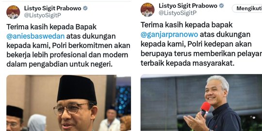 Kapolri Unggah soal Ganjar dan Anies di Medsos, Siapa Pendukung Paling Banyak?