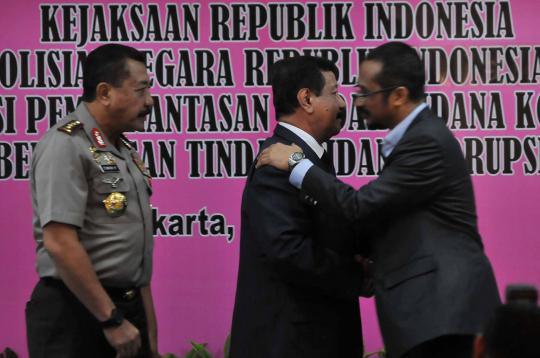 KPK, Polri, Kejagung perangi korupsi