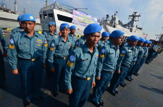 Pasukan Satgas Maritim Kontingen Garuda XXVIII UNFILL yang akan menjal 