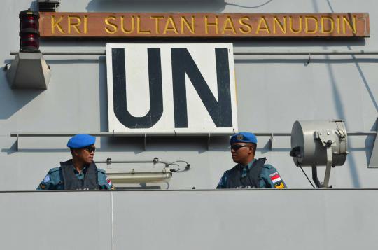 Pasukan Satgas Maritim Kontingen Garuda XXVIII UNFILL yang akan menjal 