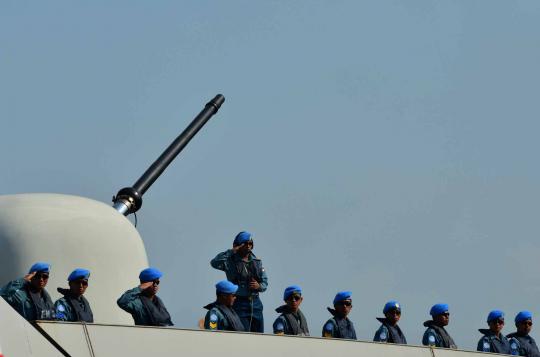 Pasukan Satgas Maritim Kontingen Garuda XXVIII UNFILL yang akan menjal 