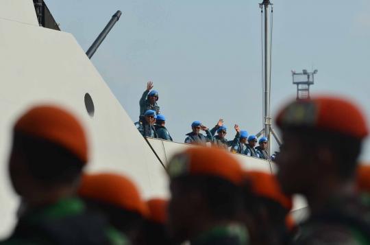 Pasukan Satgas Maritim Kontingen Garuda XXVIII UNFILL yang akan menjal 