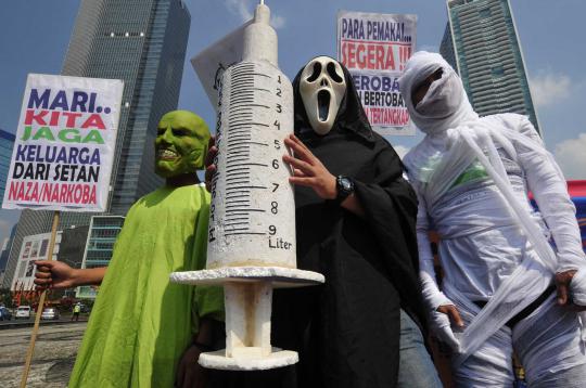 Demo aksi perangi narkoba di Bundaran HI