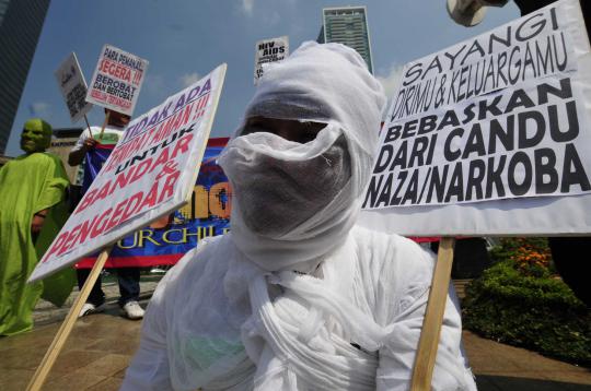 Demo aksi perangi narkoba di Bundaran HI