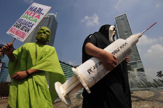 Demo aksi perangi narkoba di Bundaran HI