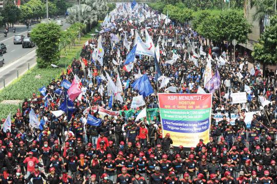 Aksi buruh kuasai Thamrin
