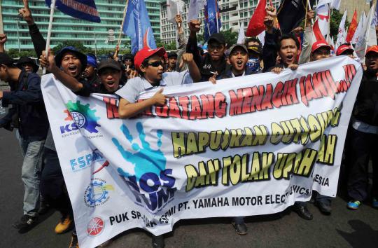 Aksi buruh kuasai Thamrin