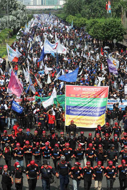 Aksi buruh kuasai Thamrin
