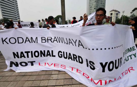 Aksi solidaritas korban gusuran rumah TNI