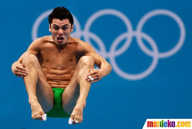 Foto : Ekspresi wajah atlet loncat indah Olimpiade 2012 