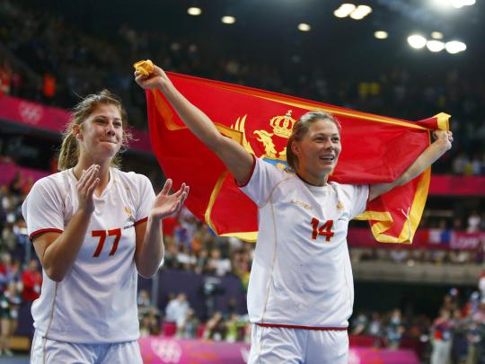 Bendera kemenangan di arena Olimpiade 2012