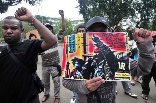 Aktivis Papua demo di Kedubes Amerika