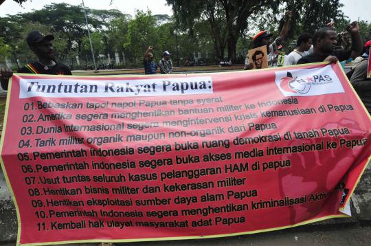 Aktivis Papua demo di Kedubes Amerika