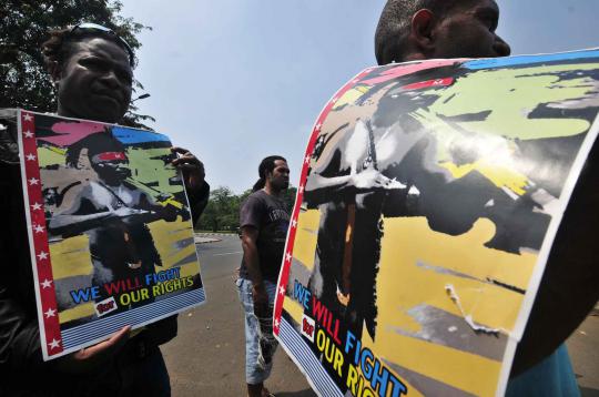 Aktivis Papua demo di Kedubes Amerika