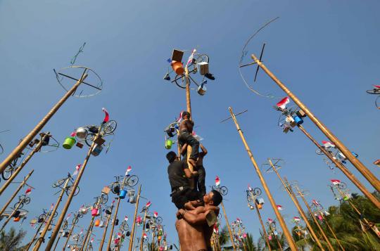67 pohon pinang meriahkan pesta rakyat HUT RI