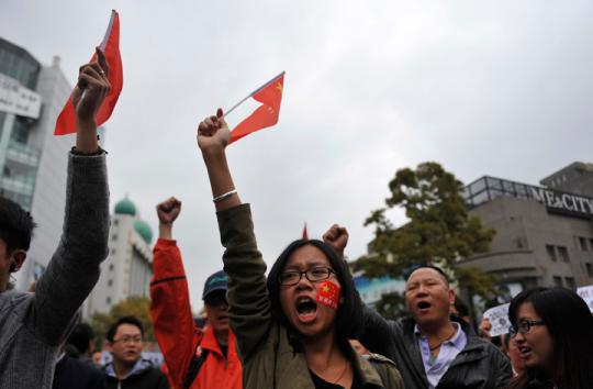 Demo anti Jepang di China 