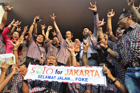 Relawan Jokowi-Ahok rayakan kemenangan 