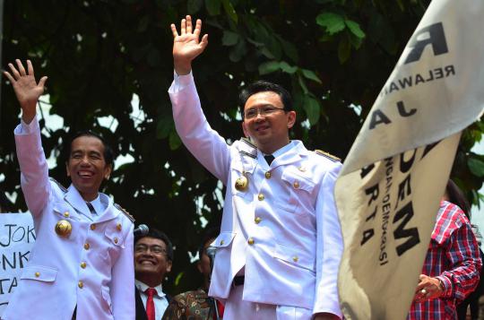 Jokowi-Ahok sapa warga Jakarta usai pelantikan