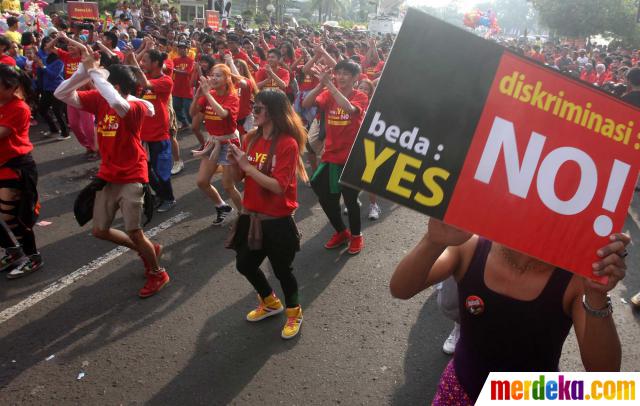 Foto : Aksi Indonesia tanpa diskriminasi  merdeka.com