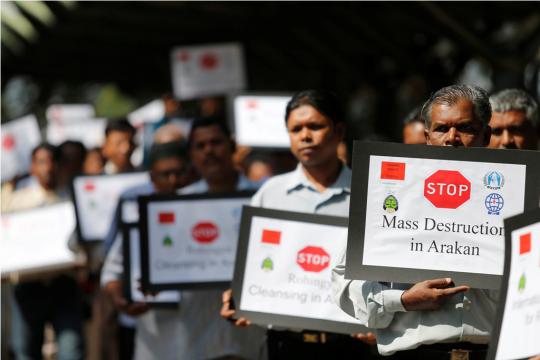 Puluhan etnis Rohingya unjuk rasa di Malaysia