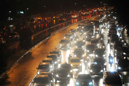 Jalan di Ibu Kota Jakarta macet parah