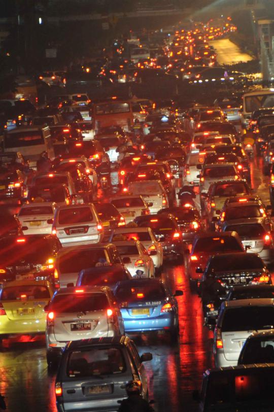 Jalan di Ibu Kota Jakarta macet parah