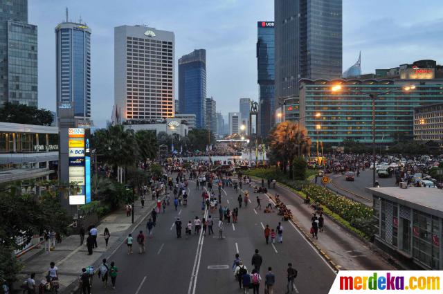 Foto : Jelang car free night di Jalan Thamrin-Sudirman 