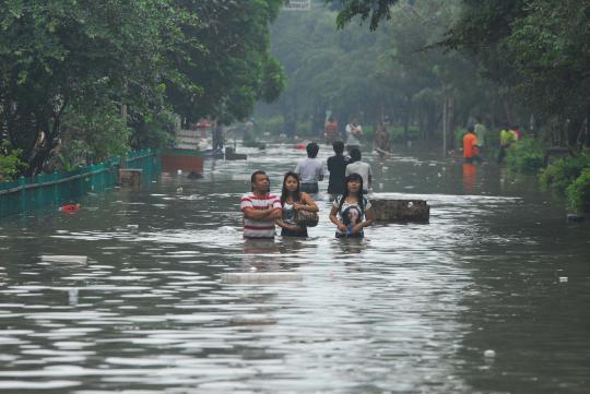 Pasar Glodok masih tergenang banjir