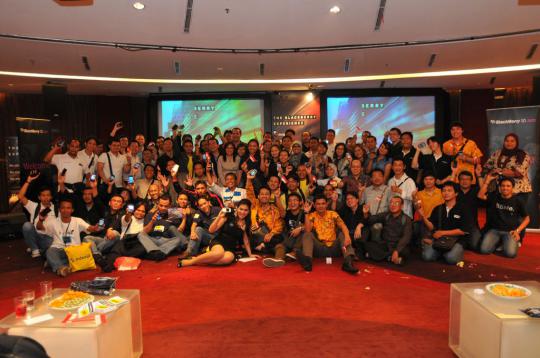 Suasana live webcast peluncuran BlackBerry 10 di Jakarta