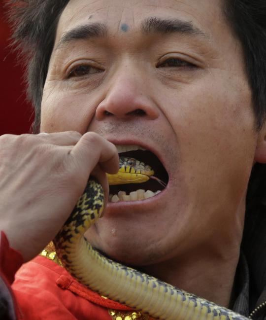 Atraksi berbahaya sambut tahun ular di China
