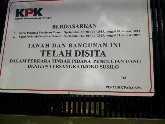 KPK sita rumah Irjen (Pol) Djoko Susilo 