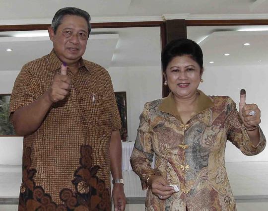 Presiden SBY ditemani keluarga nyoblos Pilgub Jawa Barat