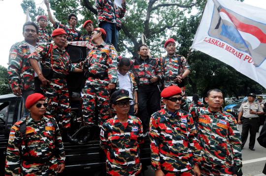 Laskar Merah Putih menggelar aksi damai di Jakarta